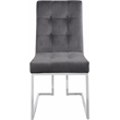 Meridian Furniture Alexis Velvet Dining Chair in Gray (Set of 2)