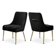 Meridian Furniture Owen 19.5&quotH Velvet Dining Chair in Black (Set of 2)