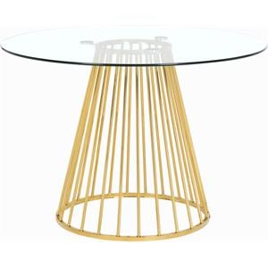Meridian Furniture Gio Contemporary Glass Dining Table in Gold