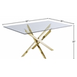 Meridian Furniture Yellow Xander Contemporary Glass Dining Table