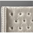 Meridian Furniture Aiden Solid Wood Tufted Velvet Wing Back Full Bed in Cream