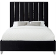 Meridian Furniture Enzo Solid Wood and Velvet Queen Bed in Black