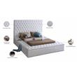 Meridian Furniture Bliss Solid Wood Tufted Velvet King Bed in White