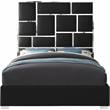 Meridian Furniture Milan Solid Wood and Vegan Leather Queen Bed in Black