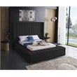 Meridian Furniture Kiki Solid Wood and Velvet King Bed in Black