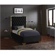Meridian Furniture Lana Solid Wood and Velvet Twin Bed in Black