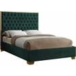 Meridian Furniture Lana Solid Wood and Velvet Queen Bed in Green
