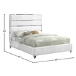 Meridian Furniture Zuma Solid Wood and Rich Velvet Full Bed in White
