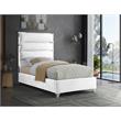Meridian Furniture Zuma Solid Wood and Rich Velvet Twin Bed in White