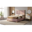 Meridian Furniture Lana Solid Wood and Velvet Full Bed in Pink