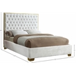 Meridian Furniture Lana Solid Wood and Velvet Full Bed in White