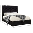 Meridian Furniture Lexi Solid Wood and Velvet Full Bed in Black