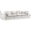 Meridian Furniture Serene Cream Durable Linen Fabric Deluxe Modular Sofa