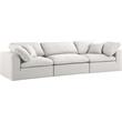 Meridian Furniture Serene Cream Durable Linen Fabric Deluxe Modular Sofa