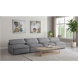 Meridian Furniture Serene Deluxe Cream Linen Fabric Modular Armless Sofa