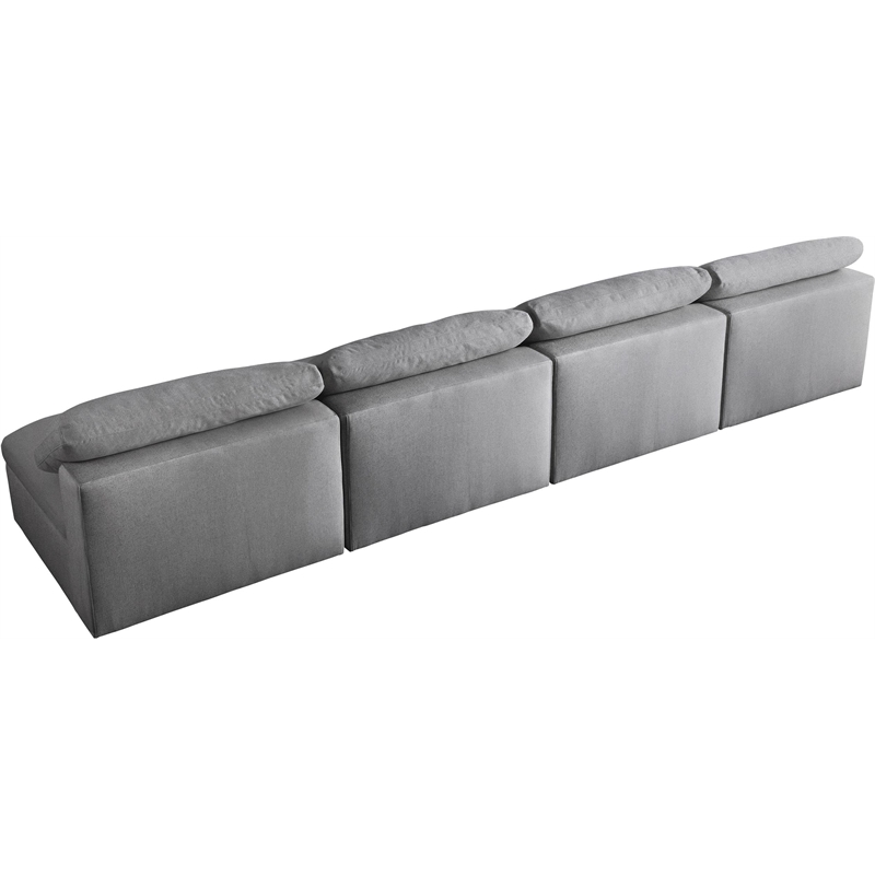 Meridian Furniture Serene Deluxe Cream Linen Fabric Modular Armless Sofa