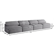 Meridian Furniture Serene Deluxe Cream Linen Fabric Modular Armless Sofa
