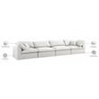 Meridian Furniture Serene Cream Durable Linen Fabric Deluxe Modular Sofa