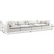 Meridian Furniture Serene Cream Durable Linen Fabric Deluxe Modular Sofa