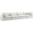 Meridian Furniture Serene Cream Durable Linen Fabric Deluxe Modular Sofa