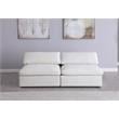 Meridian Furniture Serene Deluxe Cream Linen Fabric Modular Armless Sofa