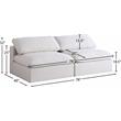 Meridian Furniture Serene Deluxe Cream Linen Fabric Modular Armless Sofa