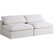 Meridian Furniture Serene Deluxe Cream Linen Fabric Modular Armless Sofa