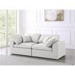 Meridian Furniture Serene Cream Durable Linen Fabric Deluxe Modular Sofa