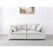 Meridian Furniture Serene Cream Durable Linen Fabric Deluxe Modular Sofa
