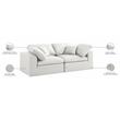 Meridian Furniture Serene Cream Durable Linen Fabric Deluxe Modular Sofa