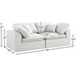 Meridian Furniture Serene Cream Durable Linen Fabric Deluxe Modular Sofa
