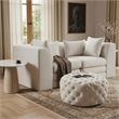 Meridian Furniture Addison Button Tufted Cream Velvet Ottoman and Bench
