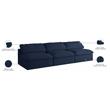 Meridian Furniture Serene Deluxe Navy Linen Fabric Modular Armless Sofa