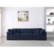 Meridian Furniture Serene Navy Durable Linen Fabric Deluxe Modular Sofa