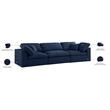 Meridian Furniture Serene Navy Durable Linen Fabric Deluxe Modular Sofa