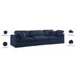 Meridian Furniture Serene Navy Durable Linen Fabric Deluxe Modular Sofa