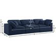 Meridian Furniture Serene Navy Durable Linen Fabric Deluxe Modular Sofa