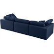 Meridian Furniture Serene Navy Durable Linen Fabric Deluxe Modular Sofa