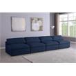 Meridian Furniture Serene Deluxe Navy Linen Fabric Modular Armless Sofa