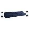 Meridian Furniture Serene Deluxe Navy Linen Fabric Modular Armless Sofa