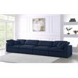 Meridian Furniture Serene Navy Durable Linen Fabric Deluxe Modular Sofa