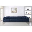 Meridian Furniture Serene Navy Durable Linen Fabric Deluxe Modular Sofa
