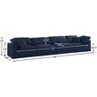 Meridian Furniture Serene Navy Durable Linen Fabric Deluxe Modular Sofa