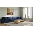 Meridian Furniture Serene Navy Durable Linen Fabric Deluxe Modular Sofa