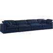 Meridian Furniture Serene Navy Durable Linen Fabric Deluxe Modular Sofa