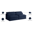 Meridian Furniture Serene Deluxe Navy Linen Fabric Modular Armless Sofa