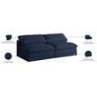 Meridian Furniture Serene Deluxe Navy Linen Fabric Modular Armless Sofa