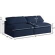 Meridian Furniture Serene Deluxe Navy Linen Fabric Modular Armless Sofa