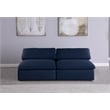 Meridian Furniture Serene Deluxe Navy Linen Fabric Modular Armless Sofa