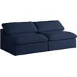 Meridian Furniture Serene Deluxe Navy Linen Fabric Modular Armless Sofa